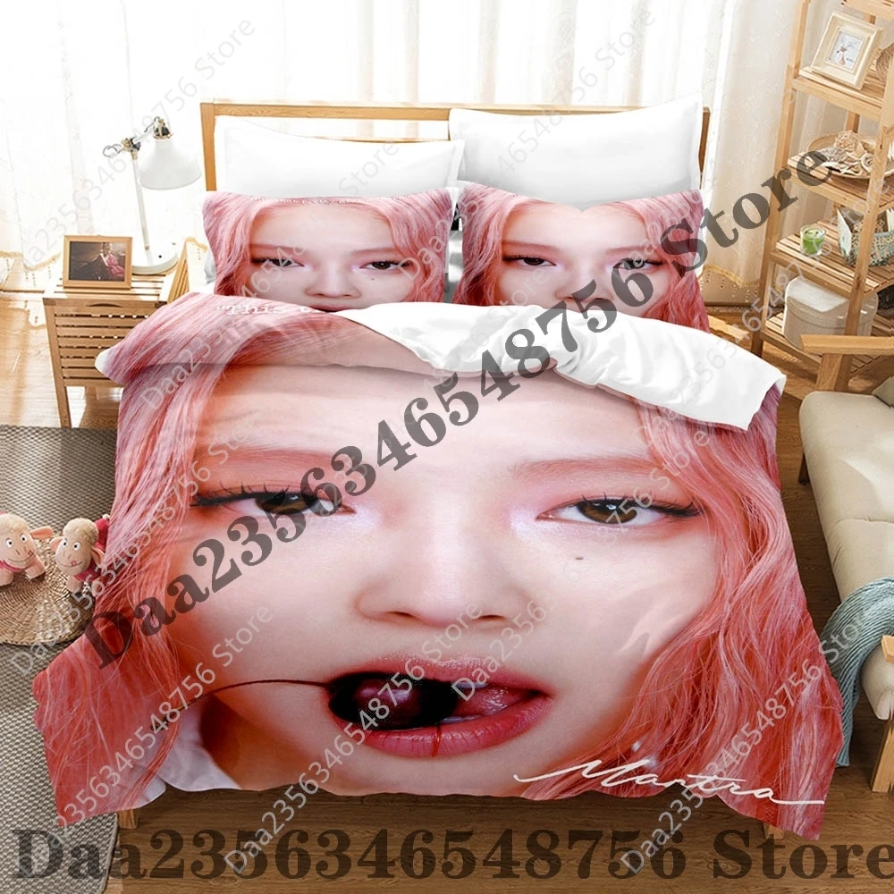 New JENNIE MANTRA Bedding Set Single Twin Full Queen King Size Bed Set Adult Kid Bedroom Duvetcover Sets Anime Bed 5