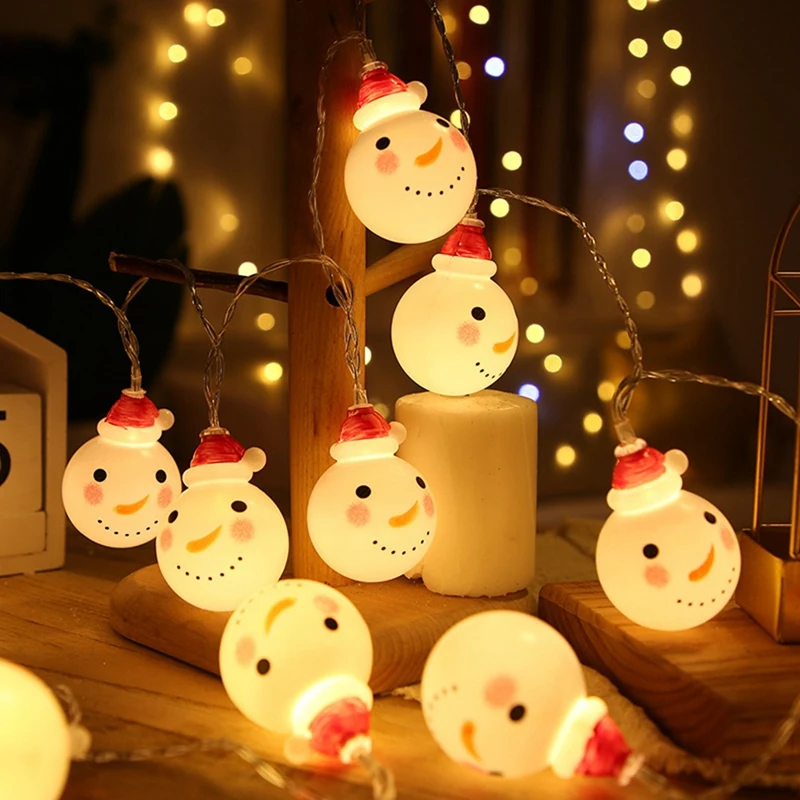 

LED Snowmans String Light Outdoor For Christmas Garden Decor For Holiday Lighting Decor Wedding Decor Light 1.5M 10 Lamp Durable