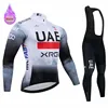 Uae New Winter Thermal Fleece Long Sleeve Cycling Jersey Set Bib Pants Ropa Ciclismo Bicycle Clothing MTB Bike Mens Team Suit 1