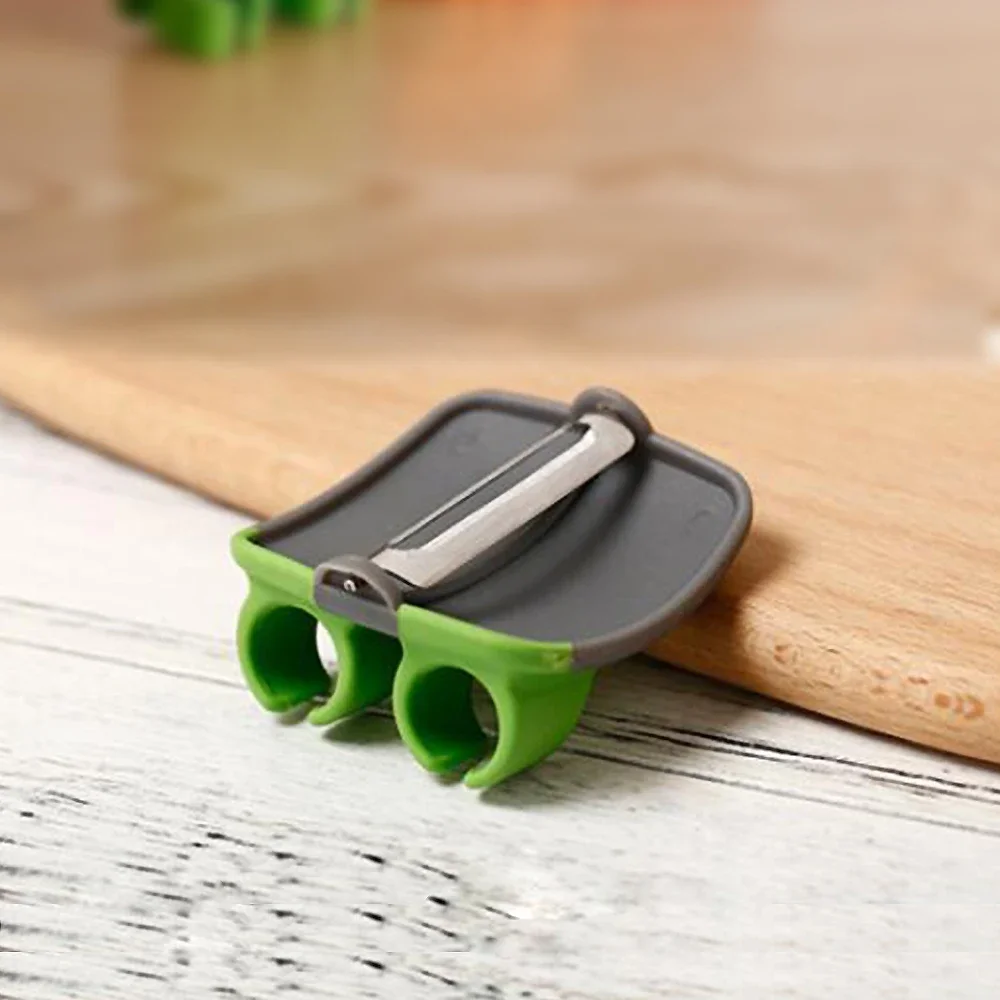 Stainless Steel Sharp Blade Finger Fruit Vegetables Peeler Gadget Slicer Kitchen Finger Protectiver Sharp Blade Peeler