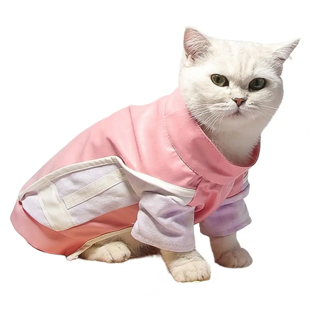 

Pet Faux Leather Jacket Clothes Close-fitting Zipper Design Keep Warm Casual Dog Puppy Coat Winter Clothing Pet Supplies