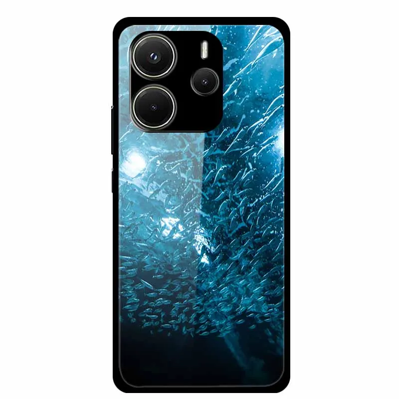 Space-Themed Soft Bumper Tempered Glass Case with Premium Protection