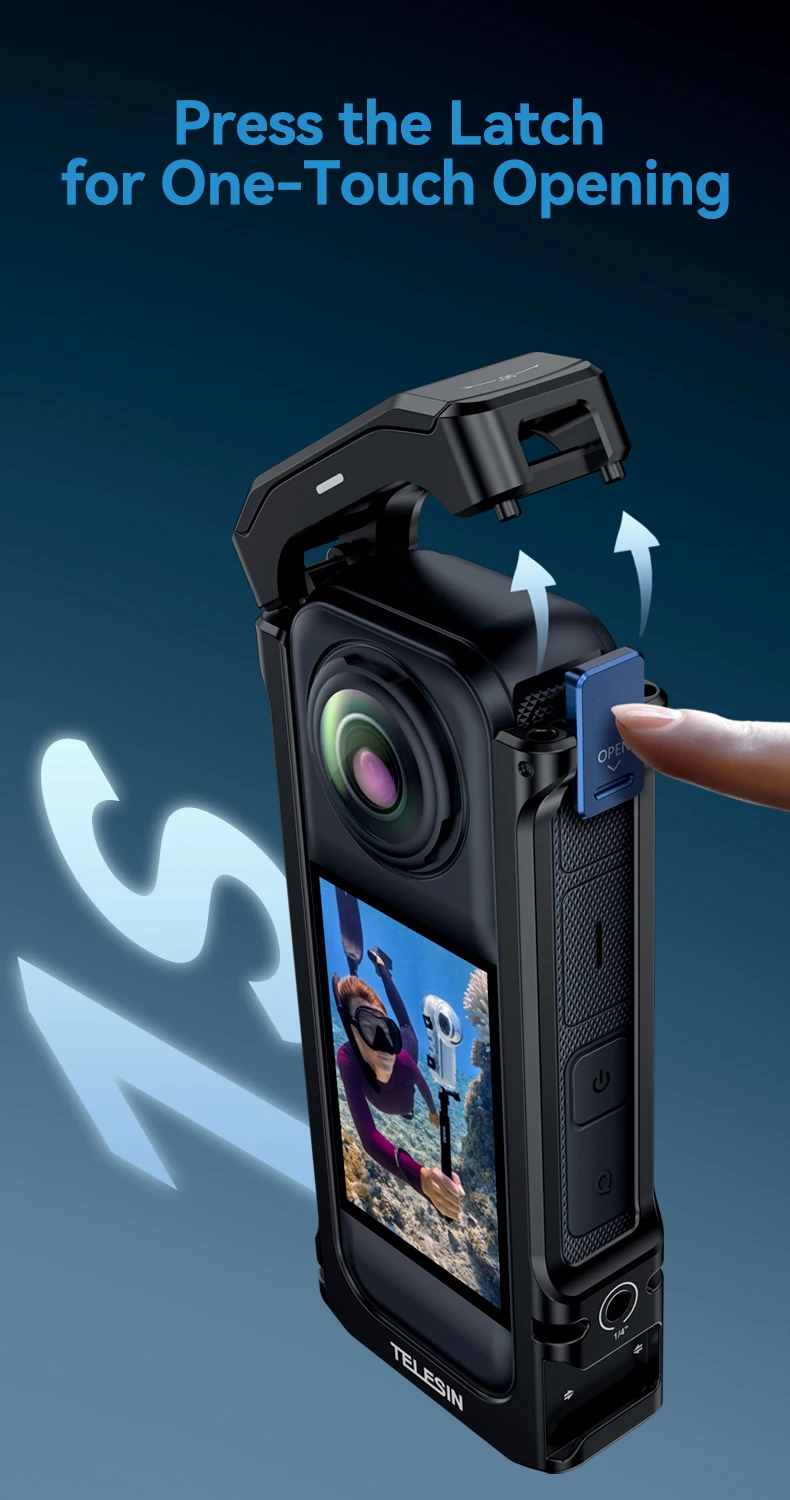 Aluminium Alloy Frame Case For Insta 360 X4 Vertical shot Low Weight Protective