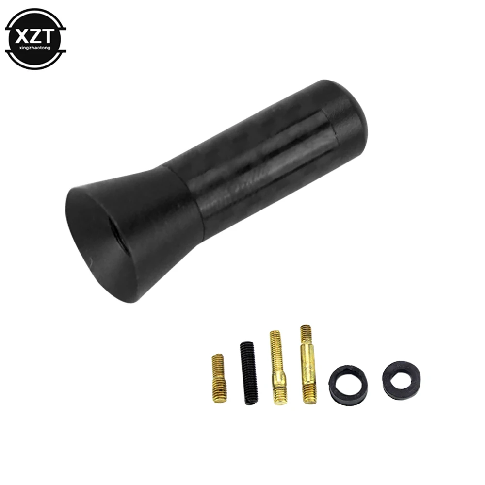 

3.5cm Car Roof Antenna Enhanced Signal FM/AM Carbon Fiber Screw Metal Short Stubby Mast Universal Car Radio Aerial Accessories