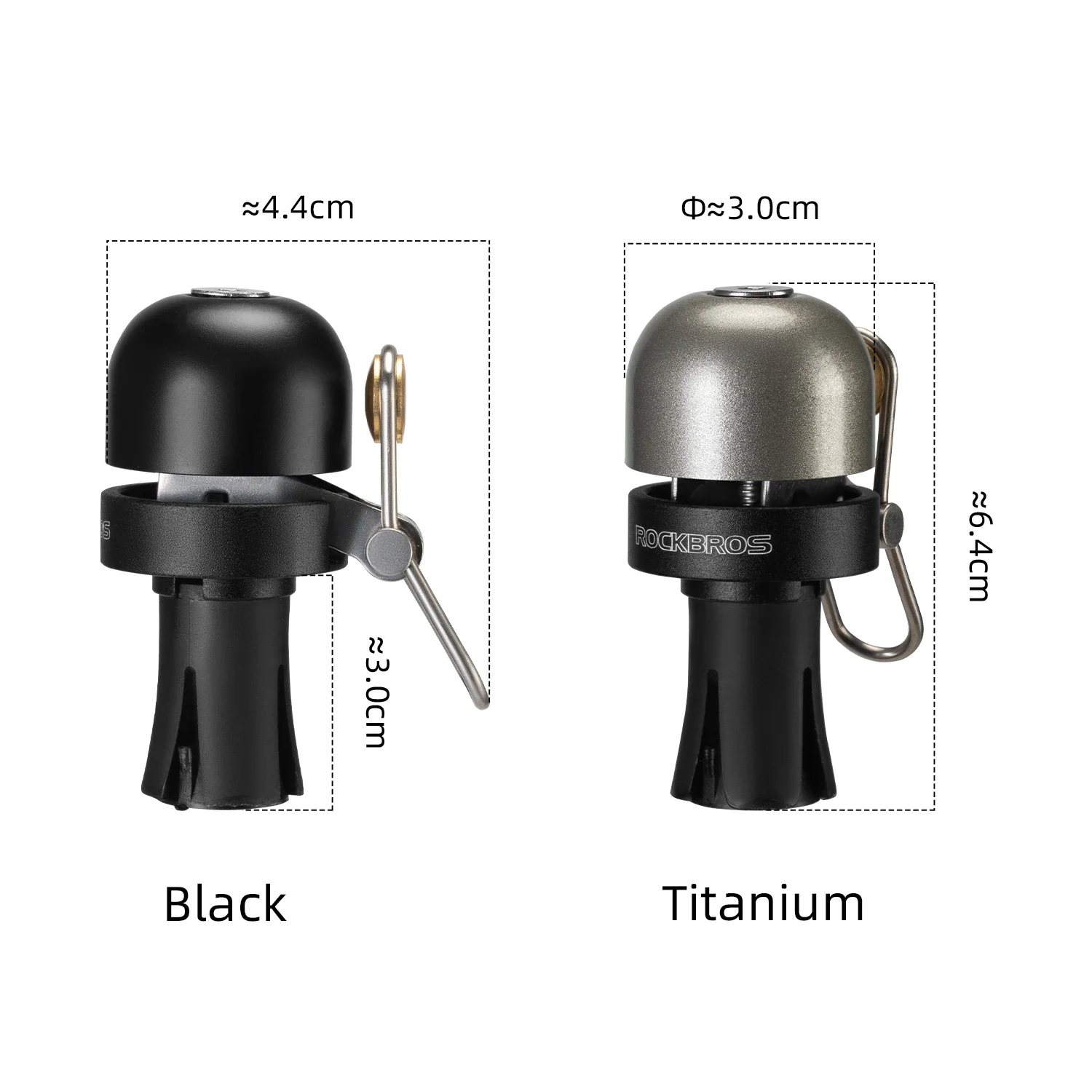Bicycle Bell Bicycle Accessories Bicycle Horn Bicycle Alarm ROCKBROS Bicycle Bell Bike Handlebar Plug Bell Aluminum Alloy Road Bike Clear Loud Sound 80dB High Decibel Ring