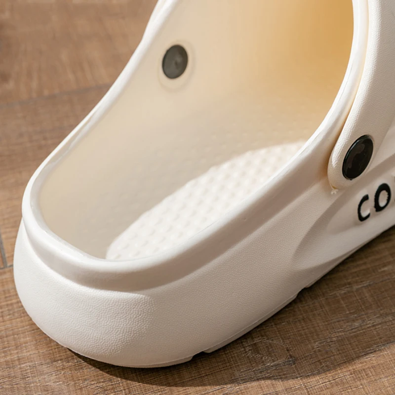 Women's Men's Slippers Summer Anti-Slip Couple Hollow Covered Toe Indoor Outdoor Casual Thick Bottom Sandals for Home Adults 3