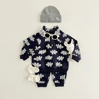 Ensemble de vêtements d'automne pour bébés garçons et filles, sweat-shirt à manches longues + pantalon de survêtement, tenue pour enfants, 2 pièces, nouvelle collection 1