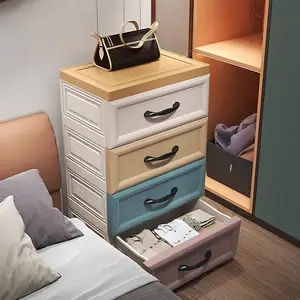 Plastic Storage Cabinet 6 Drawers Organizer with Wheels Lock Dresser  Clothes Closet for Home Office Bedroom 