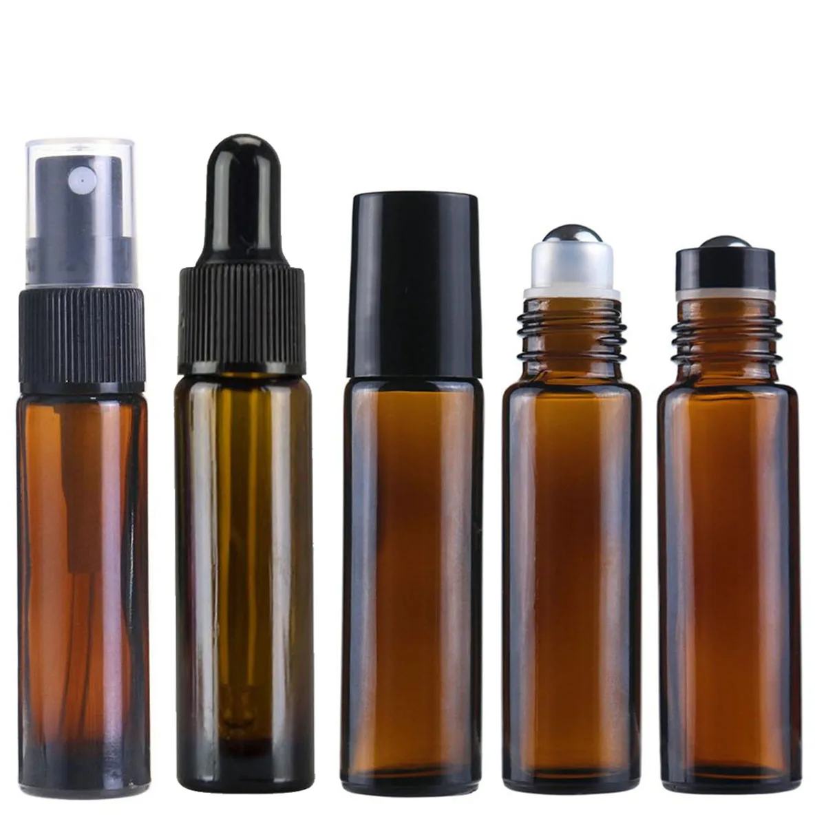 10ml amber roll on glass bottle perfume bottle mini botellas Refillable massage essential oil Spray bottle Atomizer MIst Srpayer