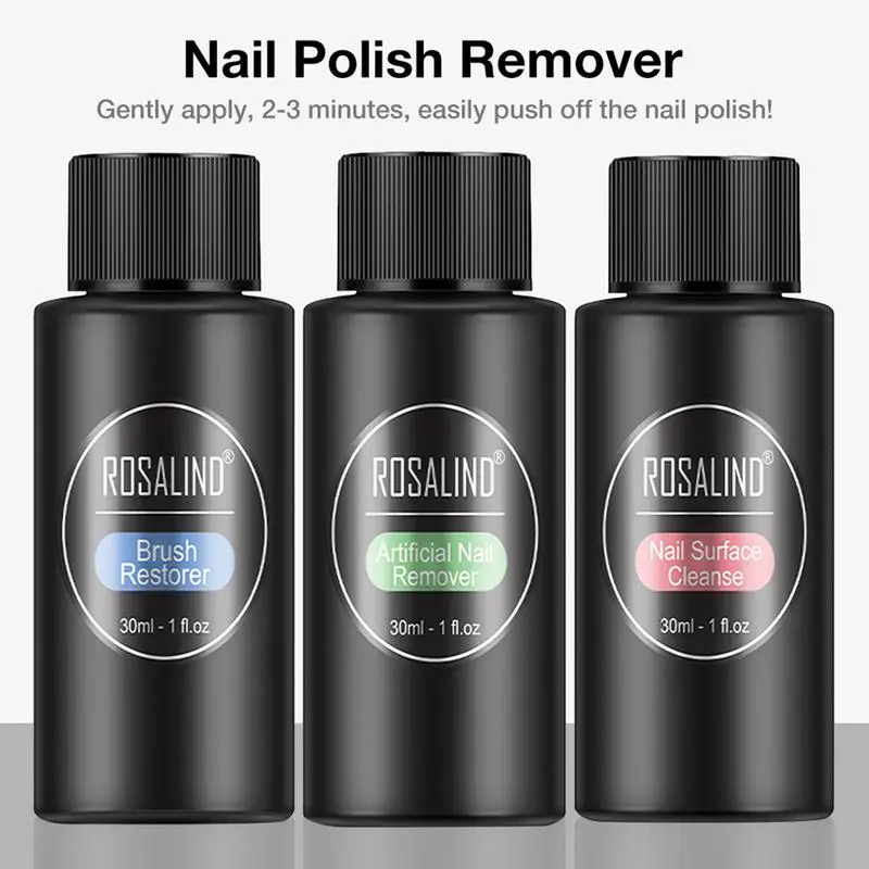 Nail Gel Remover 30ml Nail Degreaser Removes Excess Gel Enhances Shine UV LED Nail Gel Polish Brush Cleaner
