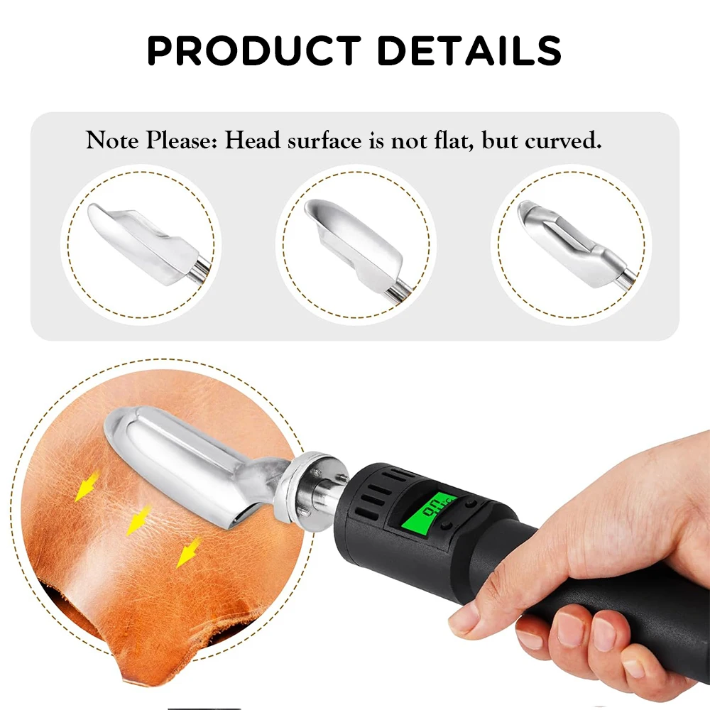 Leather Iron LED Display Handle Electric Mini Leather Iron Crease Removal For Crafts Quilting Clothes Leatherwear Bag