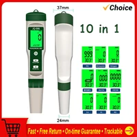 Digital PH Meter 10 in 1 Professional Water Quality Monitor Tester PH/EC/TDS/Salinity/Thermometer Multi-parameter Testing Meter 1
