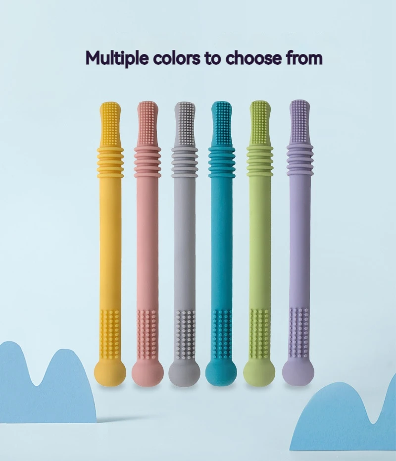 Description Picture 3 of itemTeething Sticks for Babies 0-36 Months Super Soft Silicone Teethers Infant Teething Relief Multicolored Teething Tubes Baby Gift