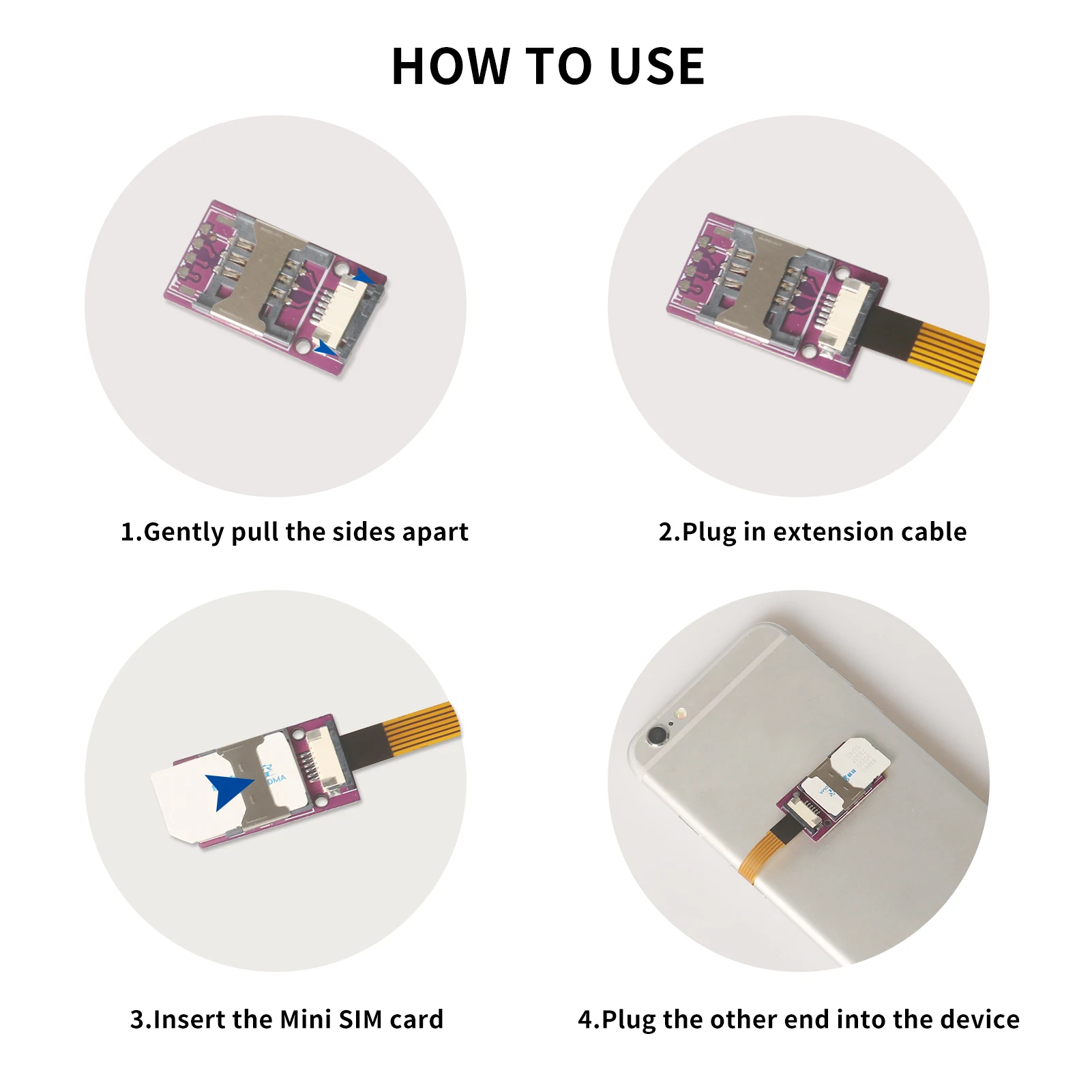 Mini SIM card extension cable adapter circuit board card reader for cpe wireless routers and wifi devices smartphones and more card reader sd card reader
