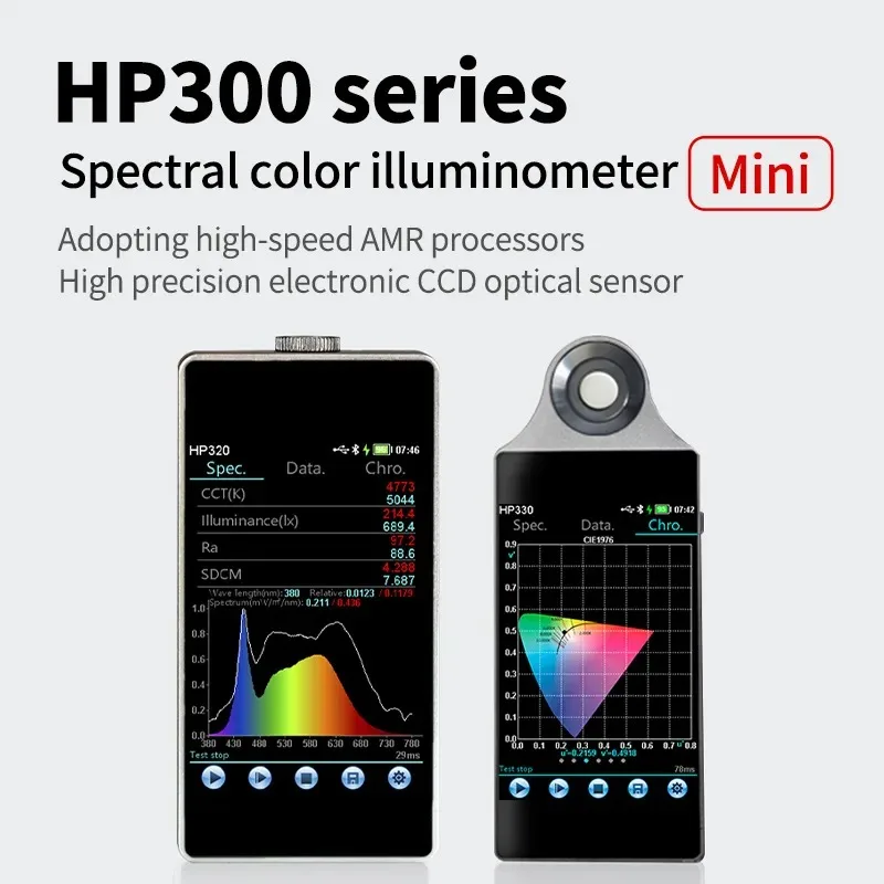 HP320 Spectral Illuminance Meter Handheld Color Temperature Spectral Analyzer Display Finger Tester color temperature tester
