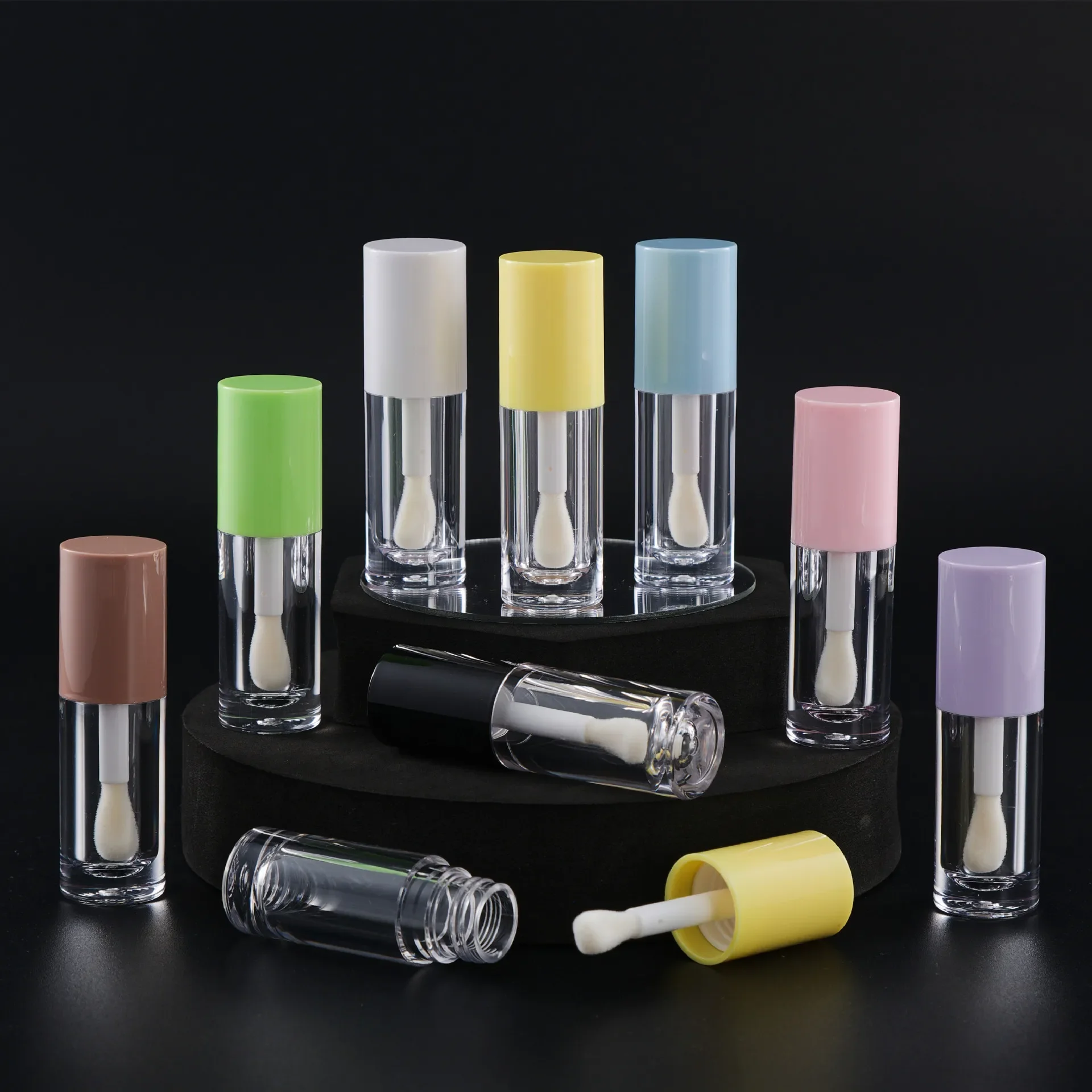 6ML Hollow Tube Thumb Brush Thick Rod Large Bristle Brush Head Lip Glaze Hollow Tube Lip Gloss Eyeliner Mascara Hollow Tube