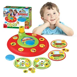 Jogo de bingo conjunto de jogos de tabuleiro de bingo animal jogo da família brinquedos de bingo conjunto para crianças diversão loteria cartões de bingo brinquedos chips