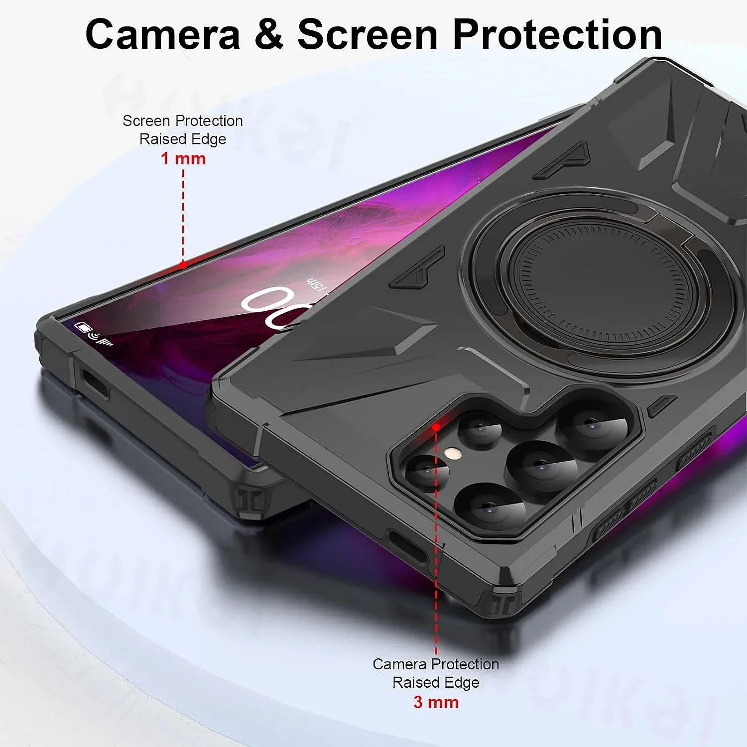 Magnetic Ring Holder Kickstand Protective Case with Stand