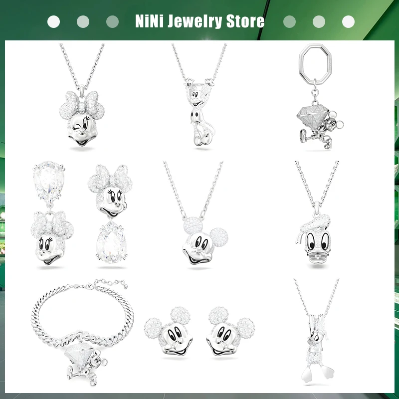 2024 Bijoux Swarovskies En Argent Regardé 925 Pour Femmes, Collier En Cristal Original, Boucles D'Oreilles, Haute Qualité, Nouve