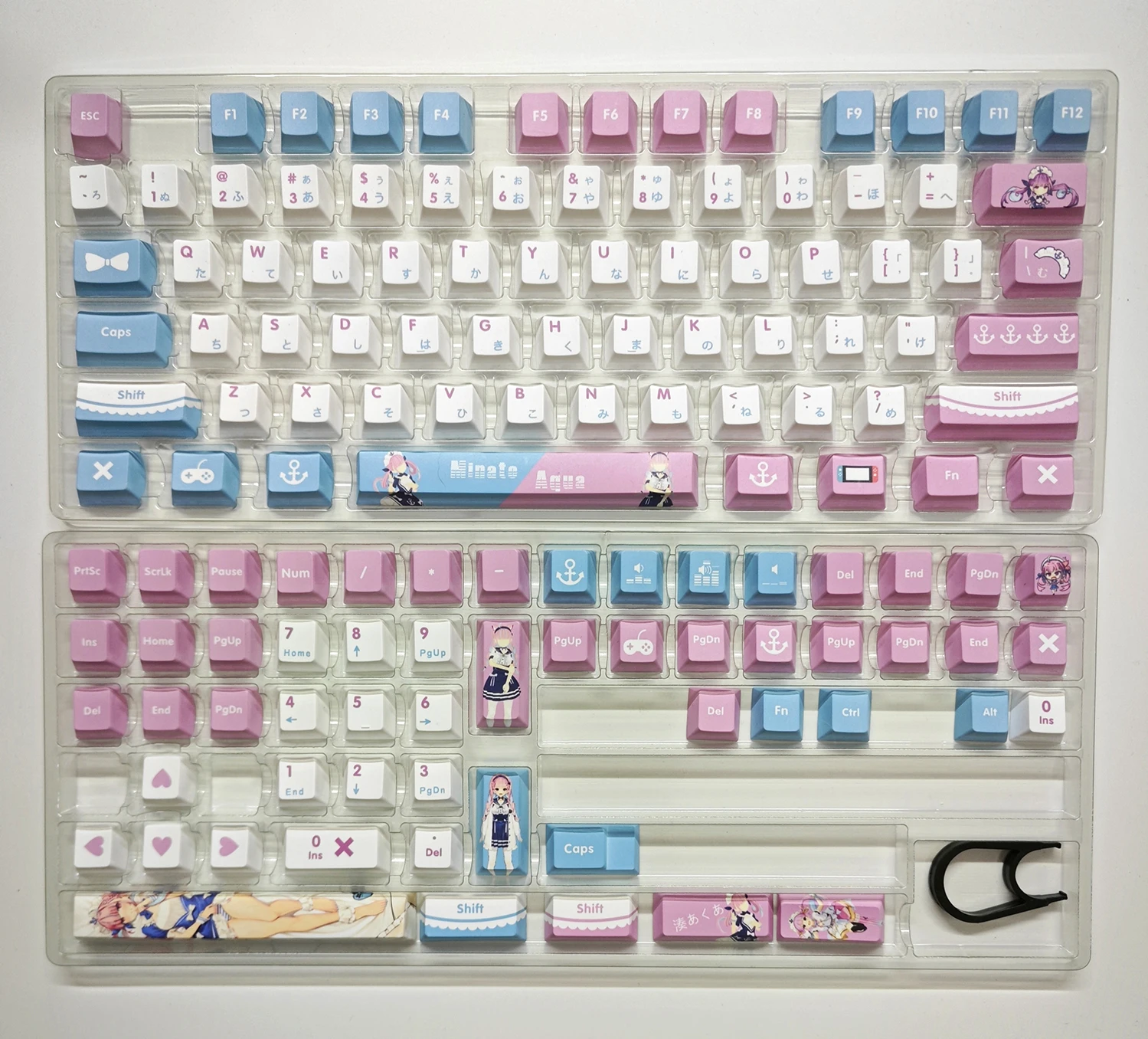 Minato Aqua Hololive Vtuber Key Cover Pbt Dye Sublimation Cherry mx Cruz Eixo Switch Keycap para Teclado Mecânico - Imagem 2