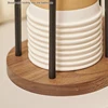 Disposable Cup Storage Holder Rack Shelf Water Tea Cups Wood Dispenser with Longer Stick Mug Display Stand Organizer Supplies 4