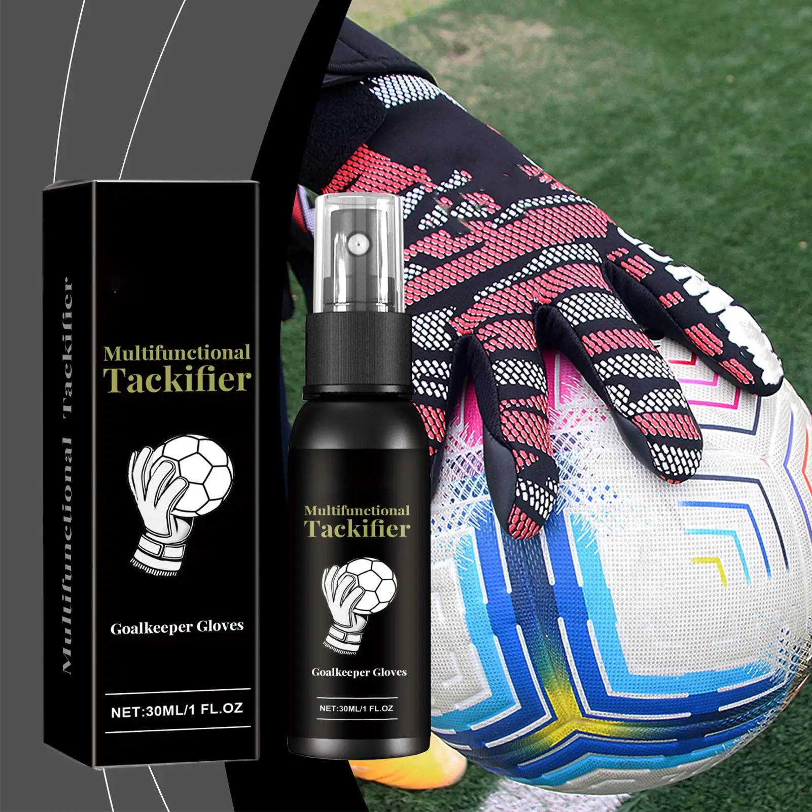 Football Glove Grip Spray 30ml Safe Gloves Wash & Prepare Gentle Goalkeeper Gloves Spray Protective Sports Hand Grip Glove Grip