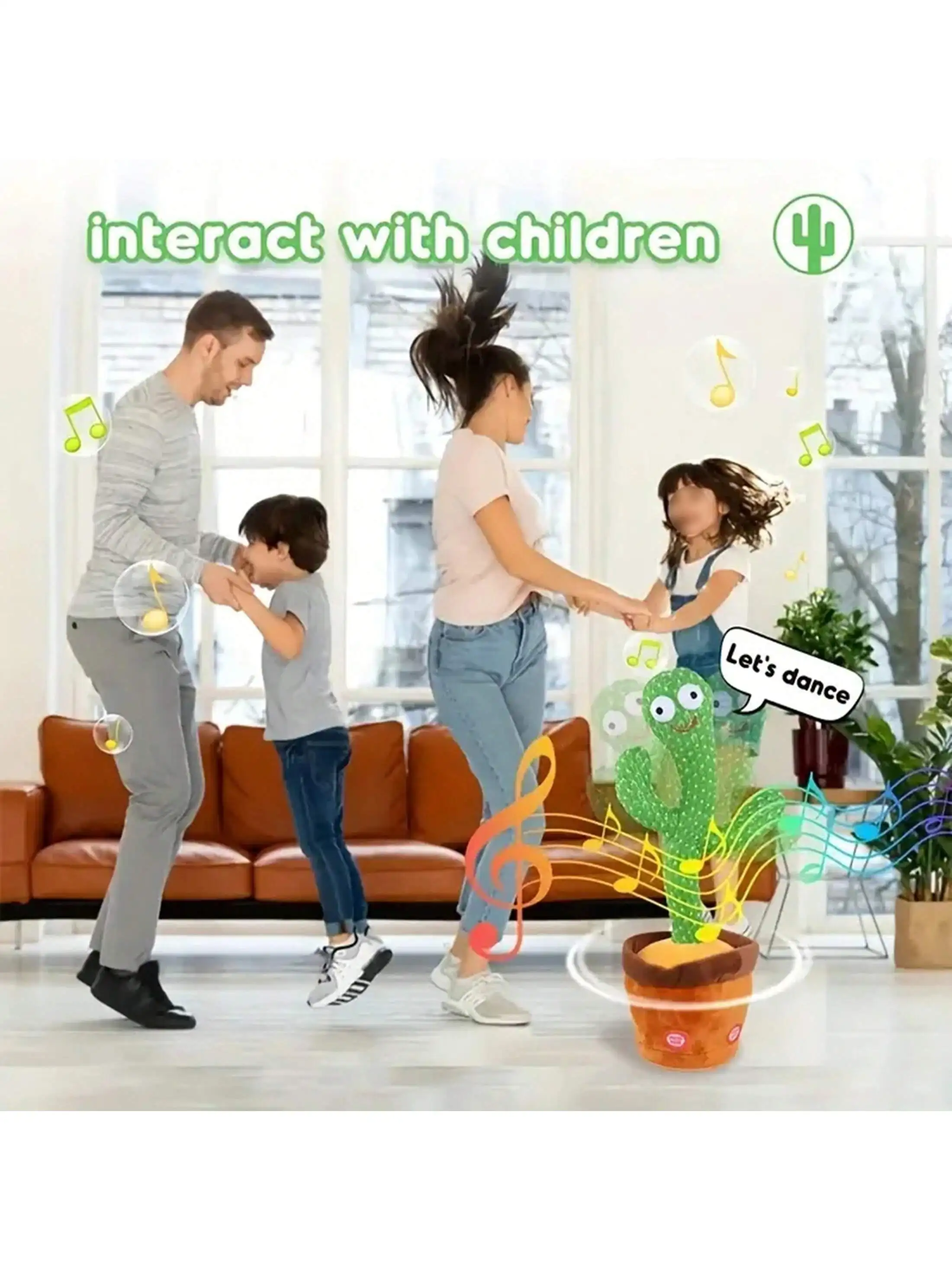 Dança Talking Cactus Brinquedos para Bebés Meninos e Meninas, Cantando Imitando Gravação, Repetindo o Que Você Diz Sunny, 1Pc