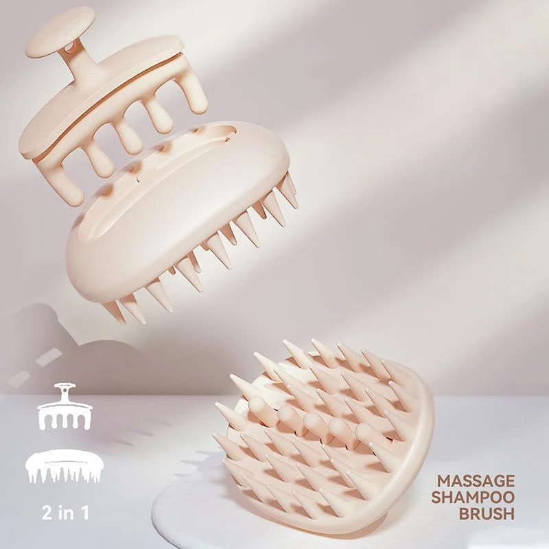 

2 in 1 Silicone Shampoo Brush Scalp Massage Comb Detachable Head Meridian Massager Hair Washing Combs Body Scrubber Bath Brushes