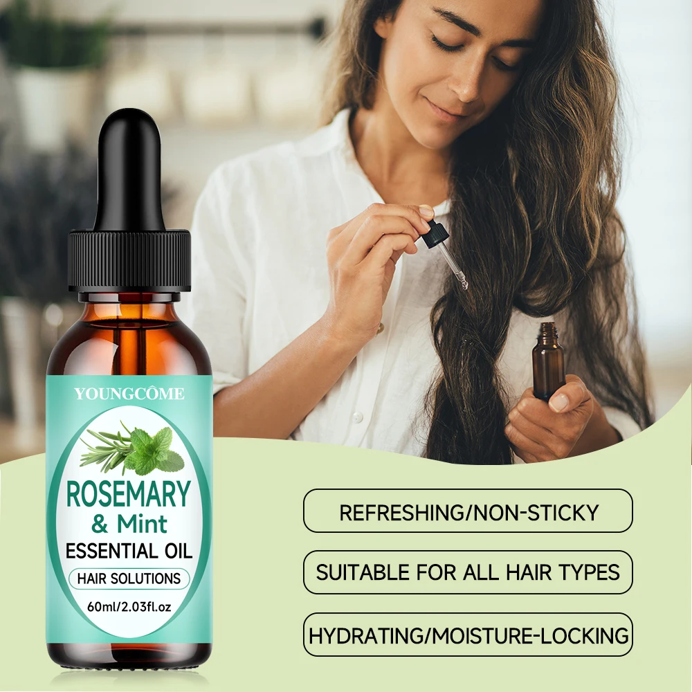 Rosemary Mint ESSENTIAL OIL and facial cream set Restore Soft Smooth Improve Dryness Repair Hair Damaged Improves Hair Line