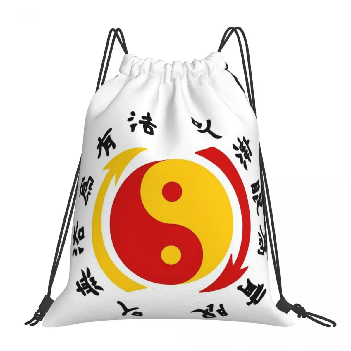 

JKD Jeet Kune Do Logo Backpacks Casual Portable Drawstring Bags Drawstring Bundle Pocket Shoes Bag Book Bags For Travel School