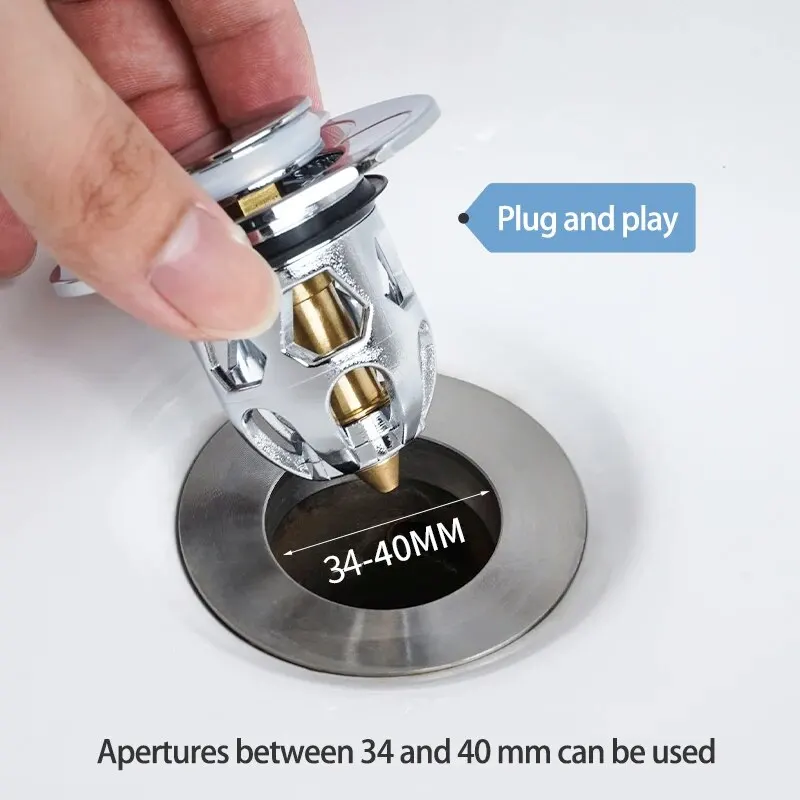 Washbasin Universal Pressing Water Plug Anti-rust Spring Copper Core Drainer Filter Anti-blocking Anti-odor Accessory