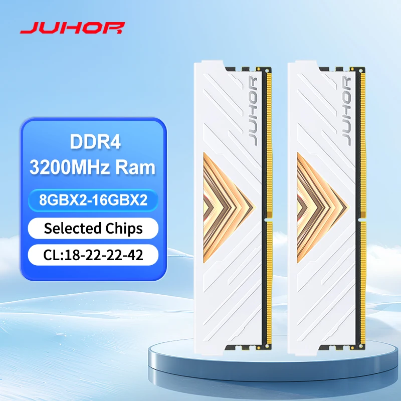 JUHOR DDR4 3200MHz 8GB 2枚 16GB 白 JUHOR DDR4 8GB 16GB 3200MHz XMP2.0 Overclocking Compatible for AMD