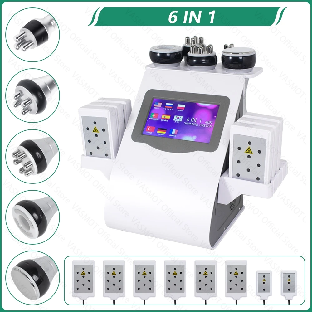 Body Sculpting Machine 40K RadioFrequency Multifunctional Body Sculpting 6/9IN1 Cavitation Vacuum Massage Device Body Shape Lipo Laser Slimming Machine