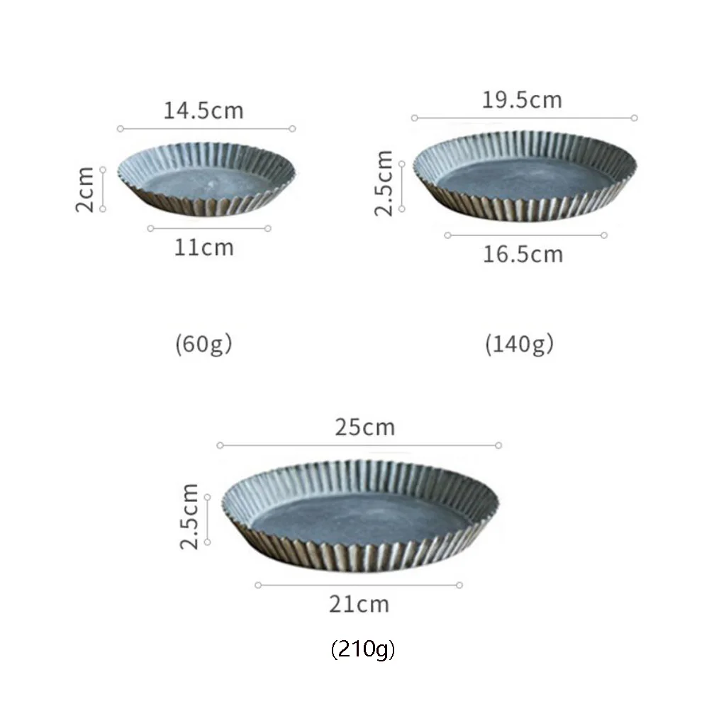 Decorative Vintage Gray Handcrafted Round Metal Tray Set 3 Piece