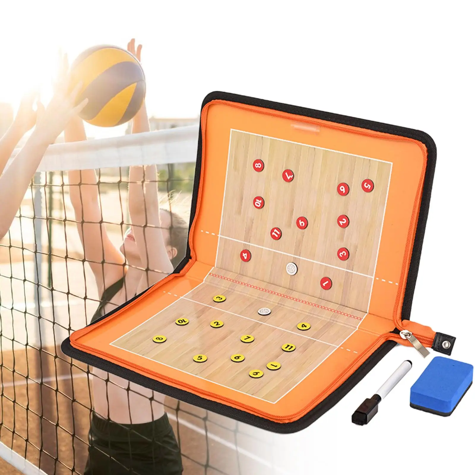 Ball Coaching Board Equipment with Pen Erasable Coach Marker Whiteboard for Hockey Techniques Volleyball Strategizing Basketball