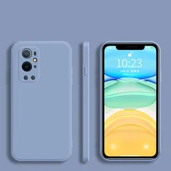 Luxury Square Soft Silicone Solid Color Back Cover Case for One Plus 9 Pro (GRAY)