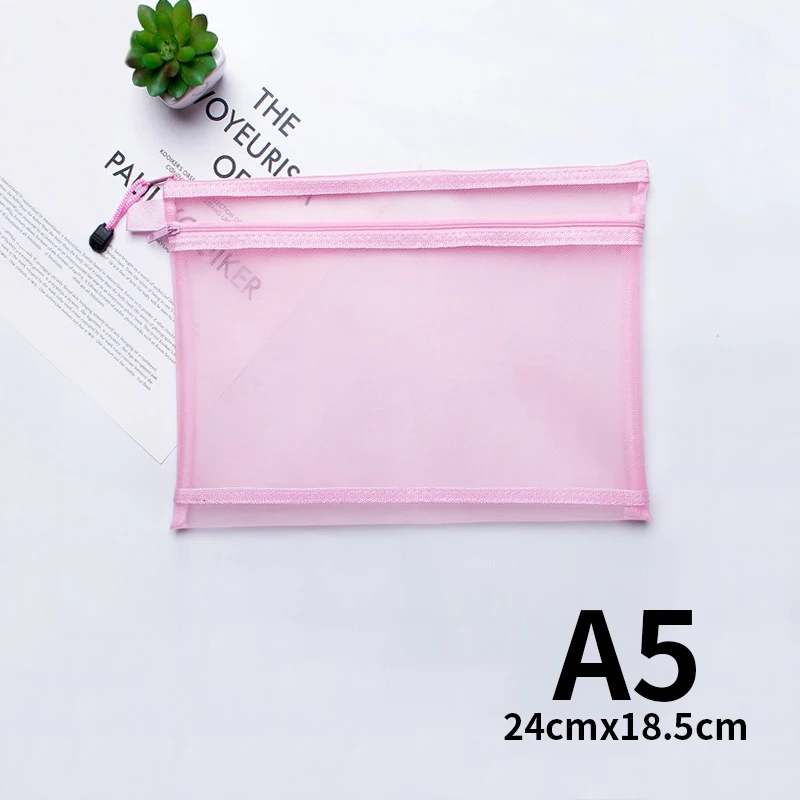 【FILL IN THE BLANK】 Clear AI Bag /追跡付 A4 A5 A6 Portable Double-layer Mesh Zipper File Bag