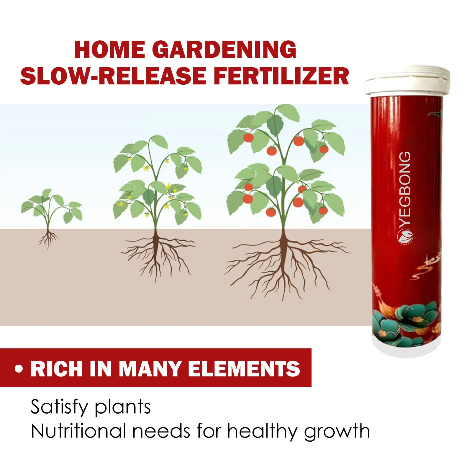 Plant Fertilizer plant compound fertilizer root stimulator plant fertilizer sticks plant nutrient solution plant fertilizer powder fertilizer box 1 bottle Plant Slow Release Fertilizer Universal Plant Rooting Slow Release Nutrient Tablets For Outdoor Garden flower
