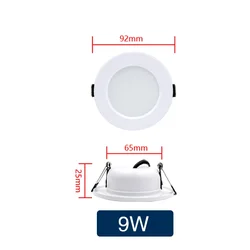Recessed Round LED Ceiling Lamp - Energy - Efficient Indoor Lighting, Warm/Cold White (Cold White)