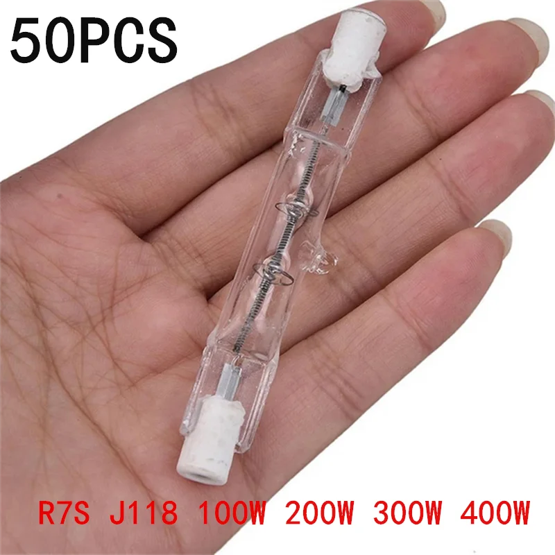 หลอดไฟ LED ทรงหลอดแก้ว J118 100W 200W 300W 400W R7S แบบ COB กำลังสูง 5/10/50 ชิ้น ใช้แทนหลอดฮาโลเจน ขายส่ง 1