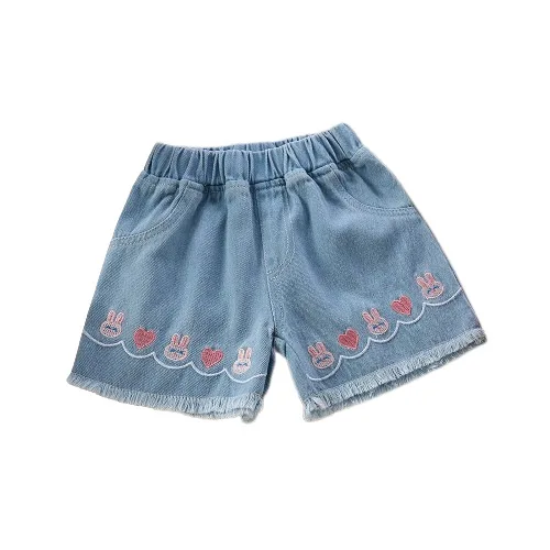 Girls Short Jeans 2025 Summer High Waist Pocket Loose Thin Denim Kids Girls Shorts Cartoon Versatile Children Girls Shorts 5