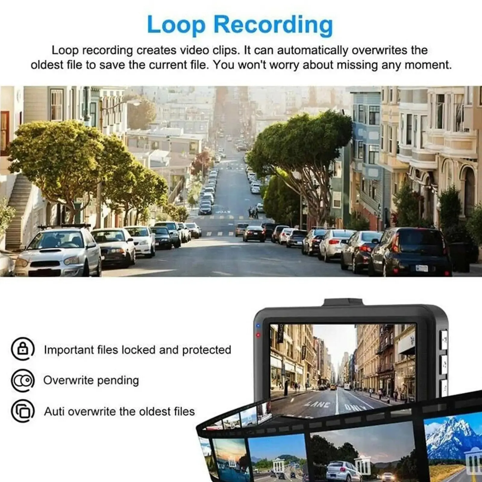 Automatic Cycle Recording Dash Cam