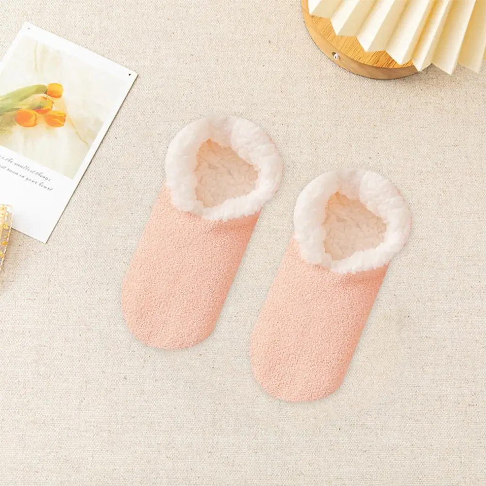 

Non-slip Plush Socks Cozy Plush Lined Slipper Socks for Women Non-slip Indoor Winter Warmth Soft Thermal Home Shoes Floor Socks