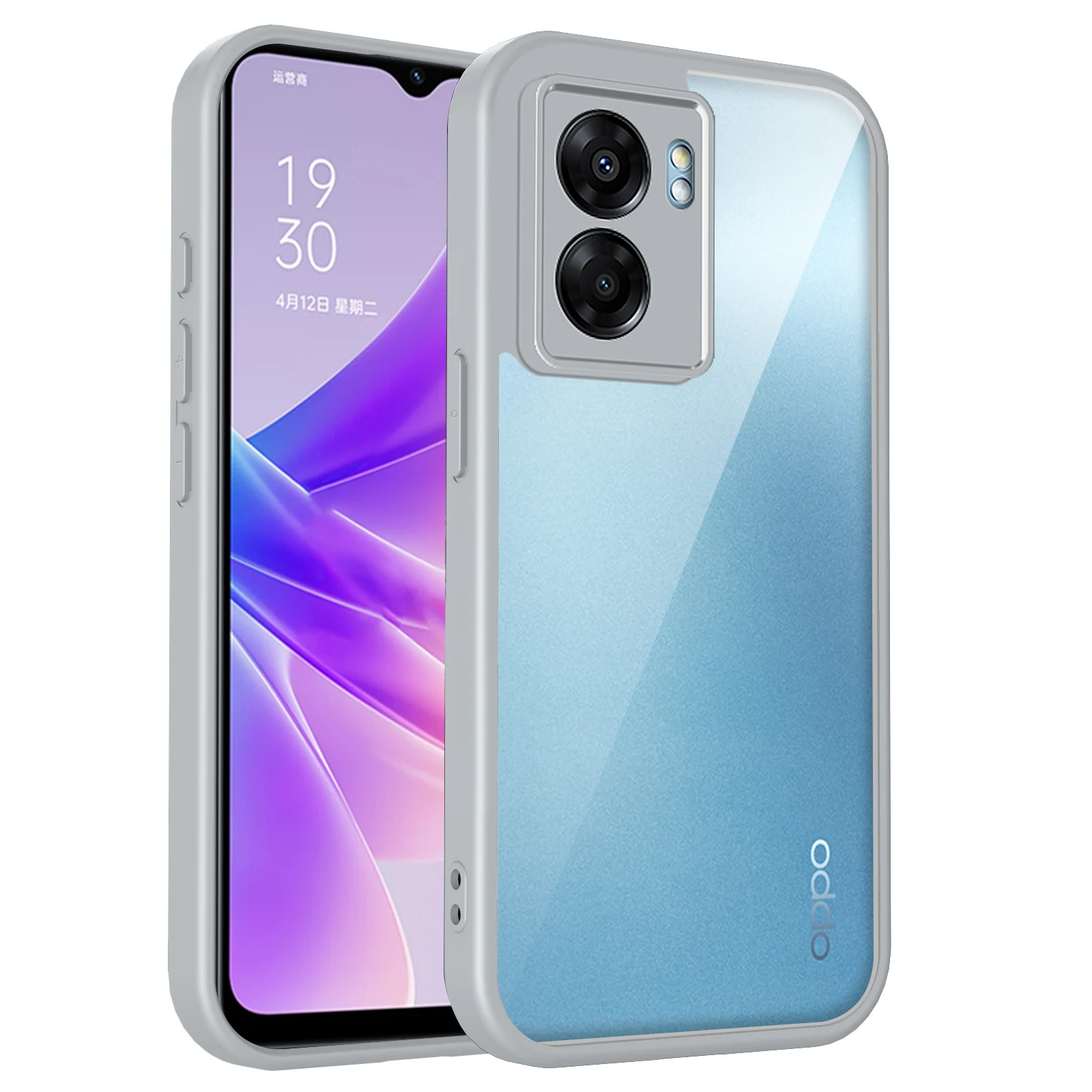 Enhanced Protective Clear Matte Silicone Bumper Phone Case with Hard Back Cover