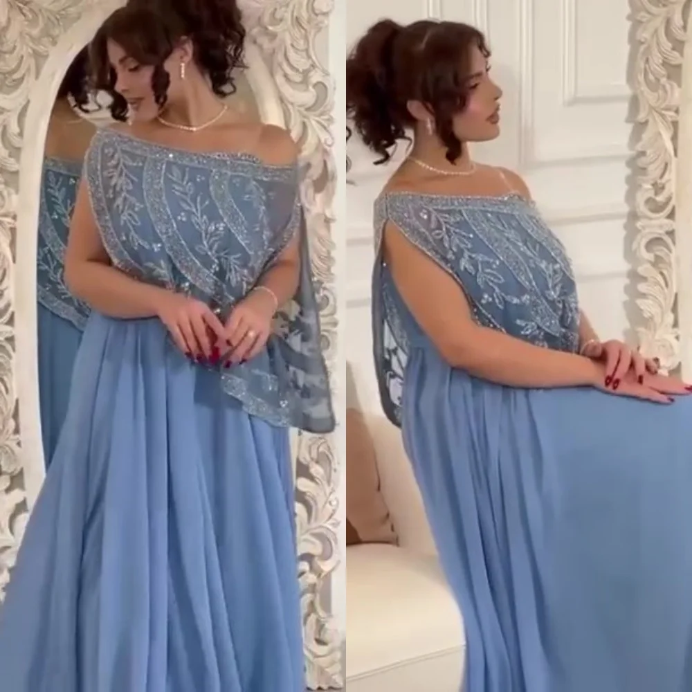 

Simple Off-the-shoulder A-line Floor Length Prom Dresses Sequin Formal Occasion Gown vestidos de fiesta فستان سهرة نسائي اعراس