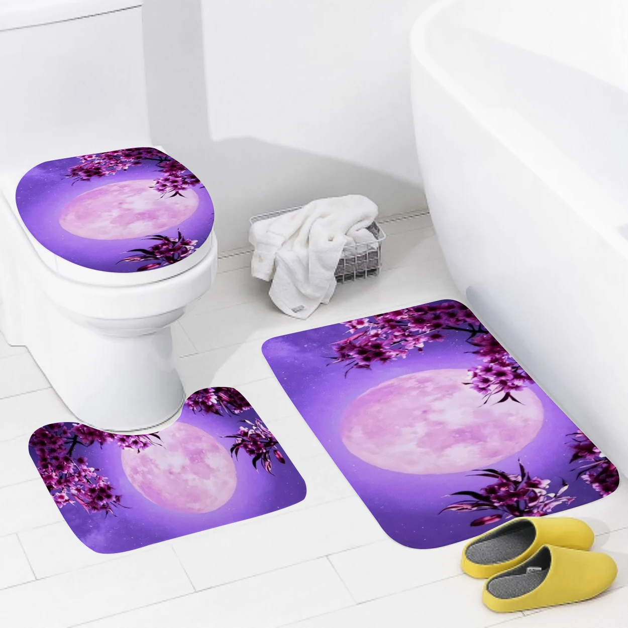 Home bathroom floor mats Bath Foot mat Animal oil paint style modern bathroom accessorie rug Toilet mat Bathtub anti-slip carpet 5