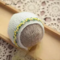 Newborn Photography Hat Lace Countryside Hat Baby infant  Photo props Knitted Flower Shaped bonnet 2