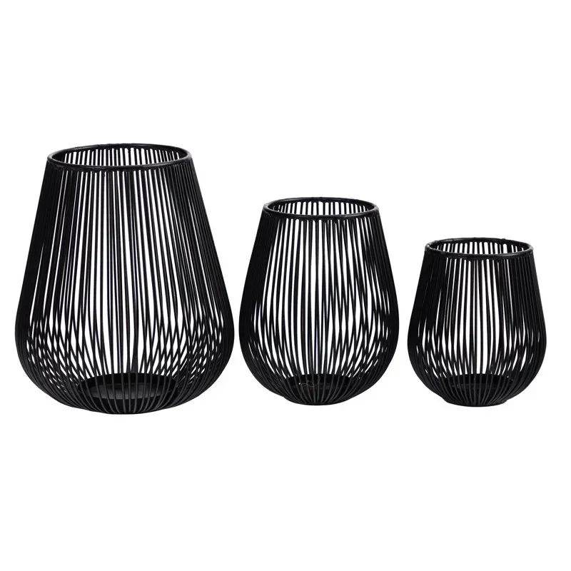 

Black Metal Tea Light Candle Holder Set of 3