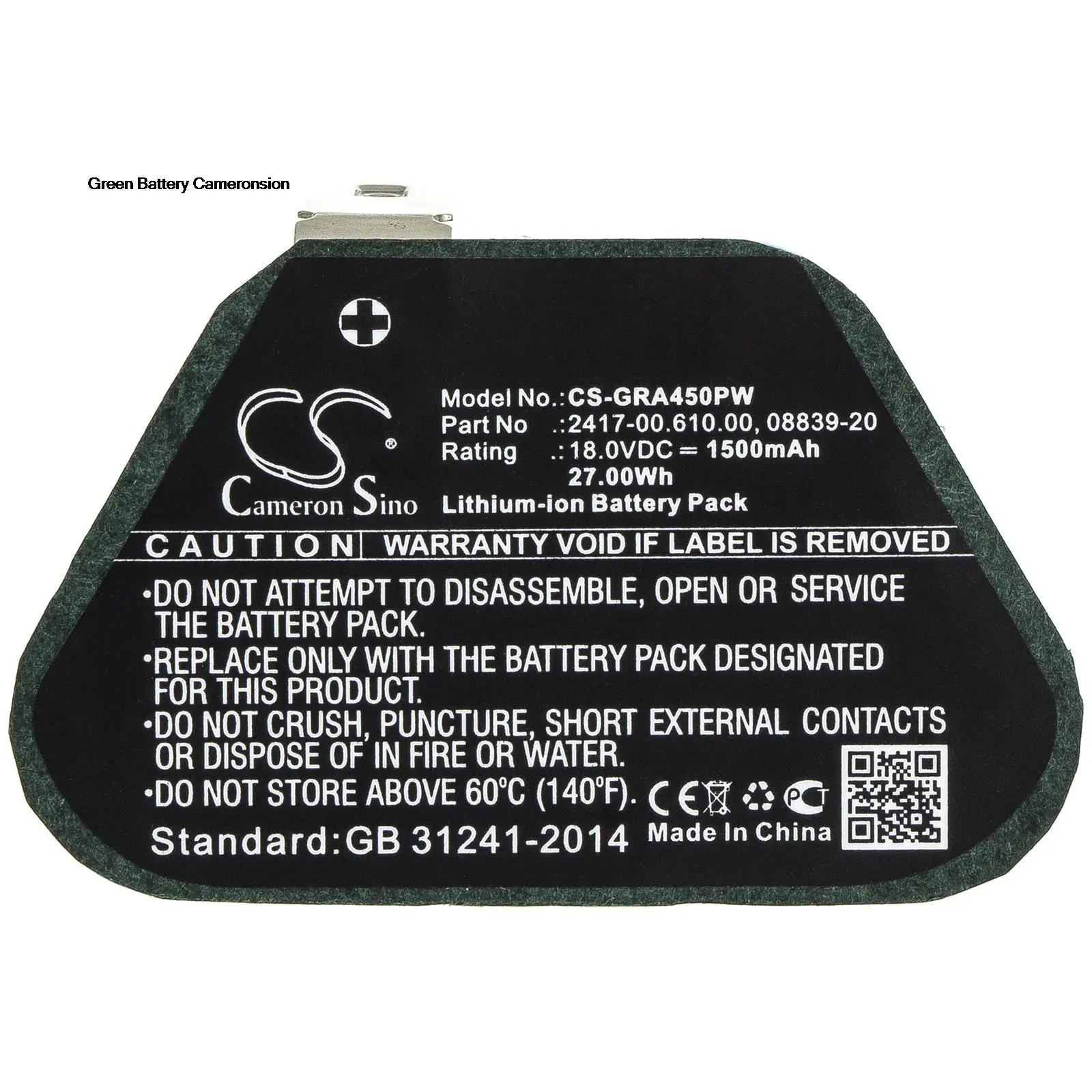 

GreenBattery CameronSino 1500mAh Battery for Gardena Accucut 400Li, 450Li, 02417-20,2417-00.610.00, 08839-20