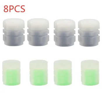 จุกวาล์วเรืองแสงสีแดงกลางคืนเรืองแสงได้สำหรับแต่งรถมอเตอร์ไซด์ยางฮับตกแต่งไฟติดล้อจักรยานอเนกประสงค์ 12